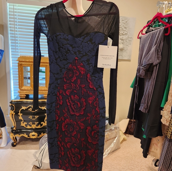 STELLA MCCARTNEY Designer Cocktail Dress Size 38/2 Blue Black Like New - Picture 2 of 14